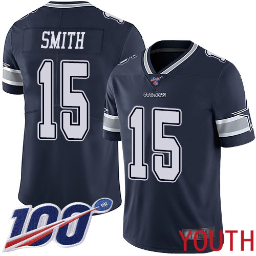Youth Dallas Cowboys Limited Navy Blue Devin Smith Home #15 100th Season Vapor Untouchable NFL Jersey
